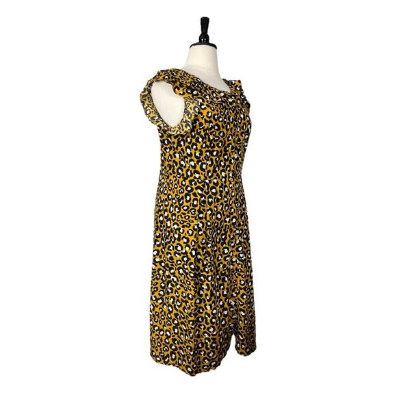 Who What Wear Midi Dress Ruffle Collar Yellow Leopard Women’s Plus Size XXL - Picture 3 of 13